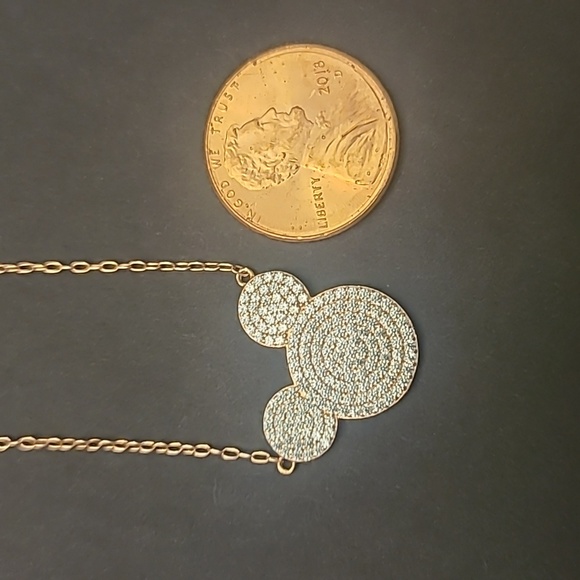 Rose Gold & Cubic Zirconia Mickey Mouse Necklace - Picture 5 of 9